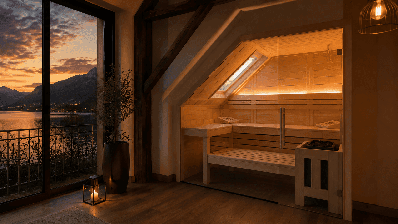 Sauna unter Dachschräge – warme, individuelle Wellness-Oase